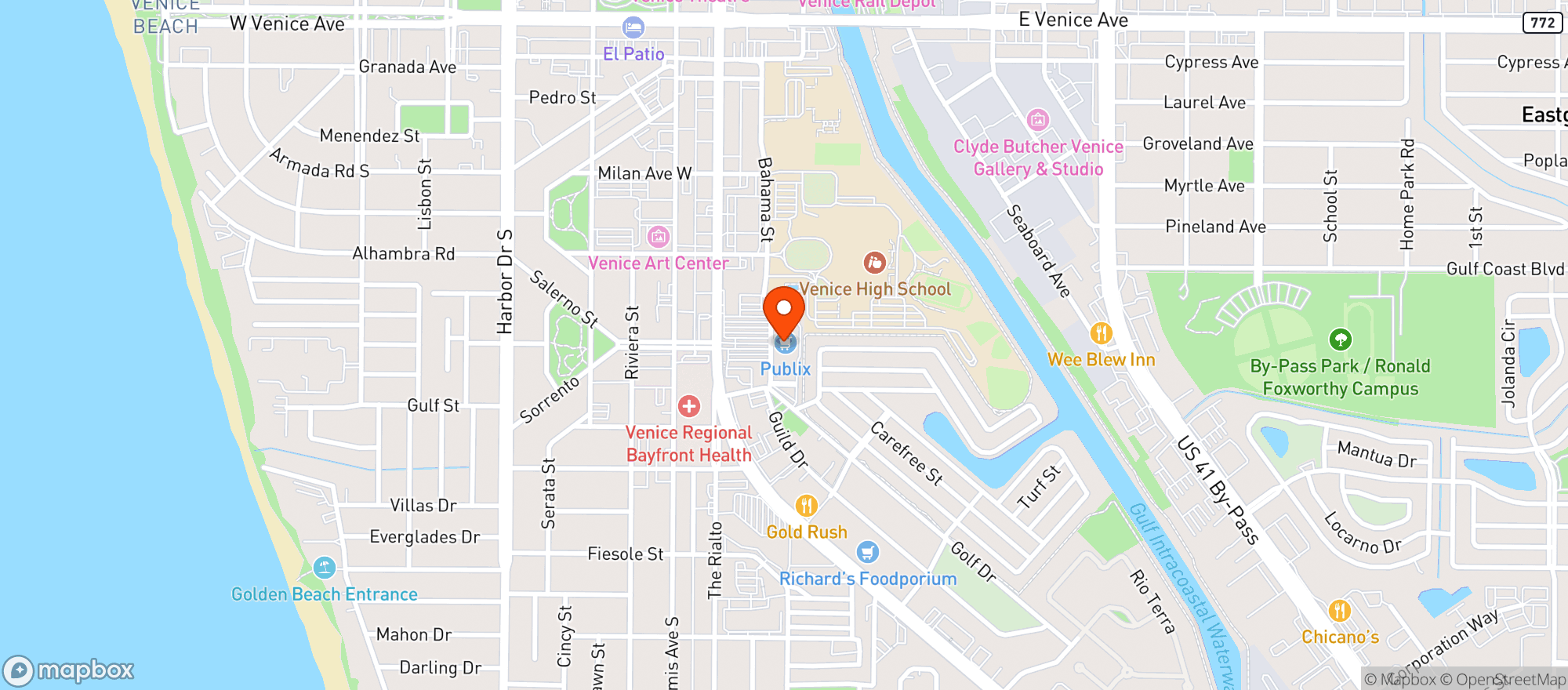Map showing Publix