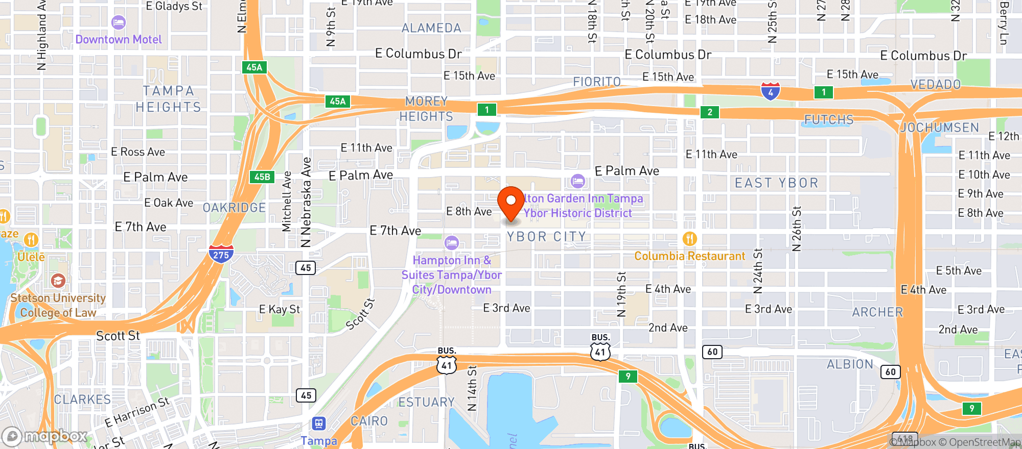 Map showing (c)liquid Tampa