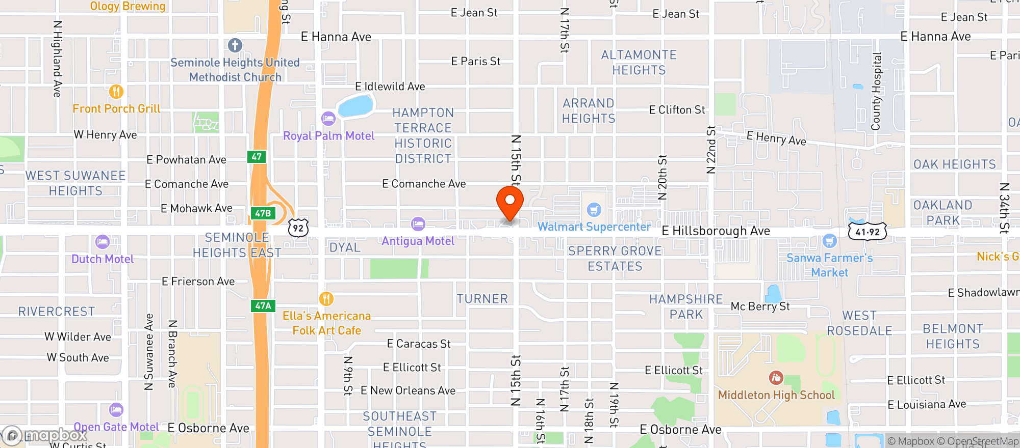 Map showing Circle K 0159