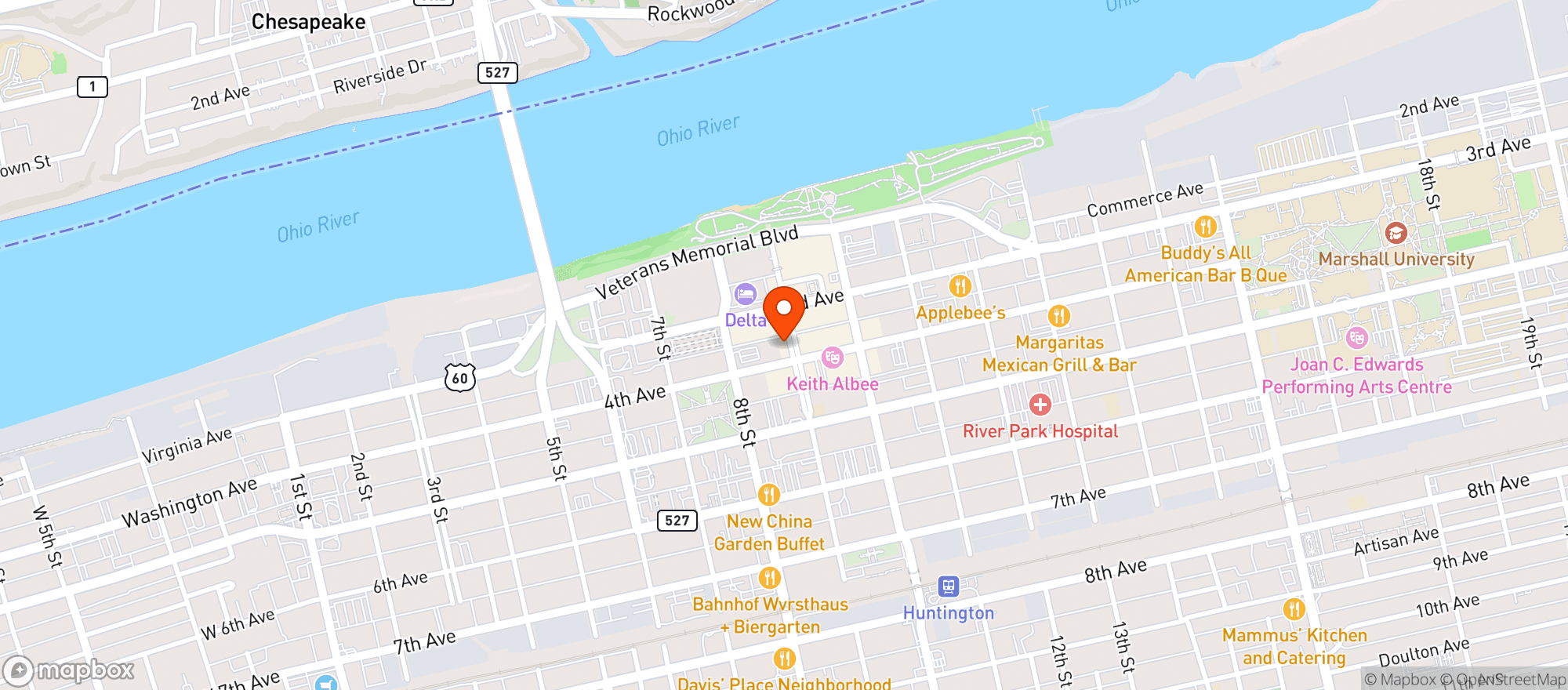 Map showing Summit Beer Tavern