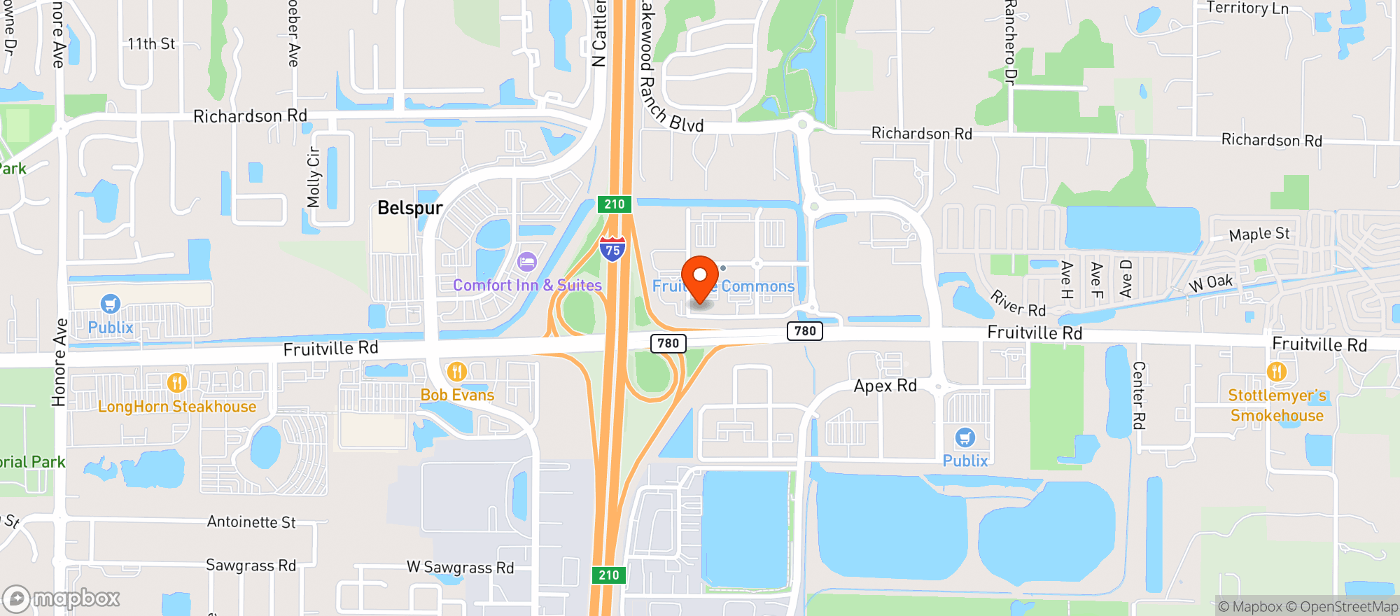 Map showing Twin Peaks Restaurant #106