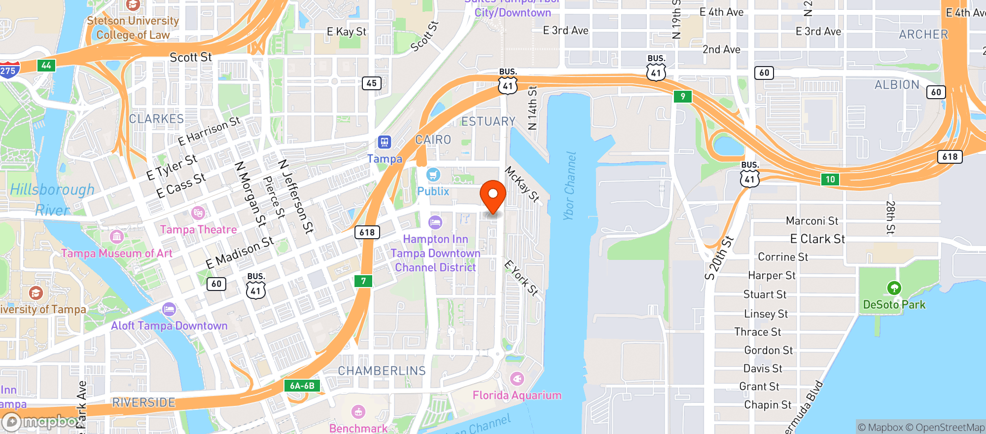 Map showing Marathon Food Mart