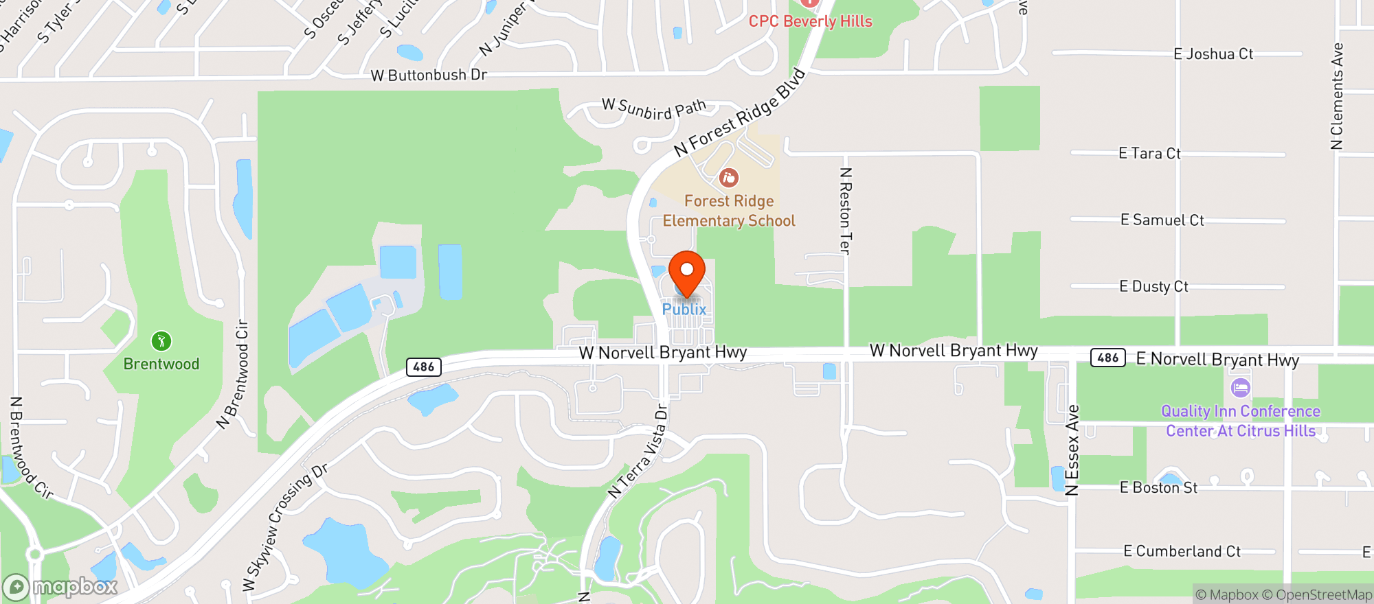 Map showing Publix