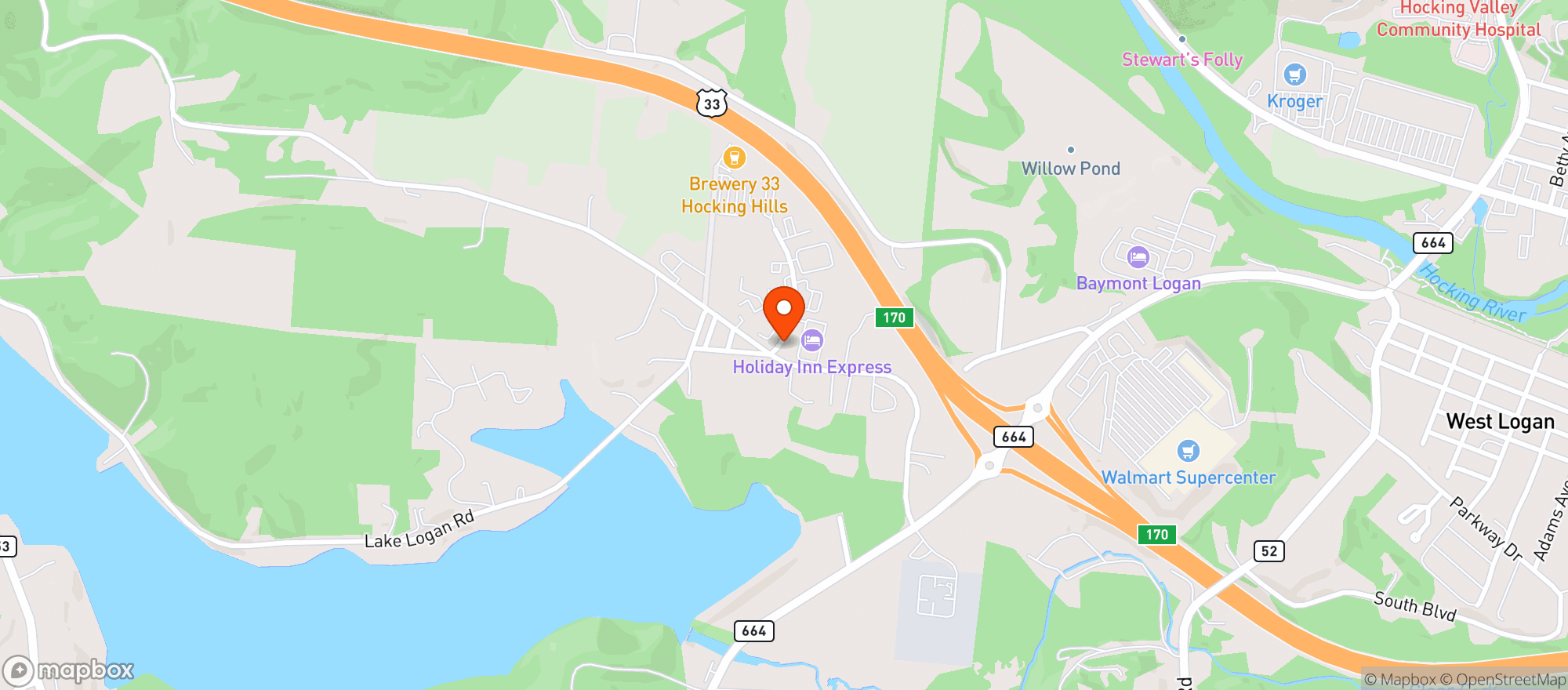 Map showing Millstone Southern Sm Bbq