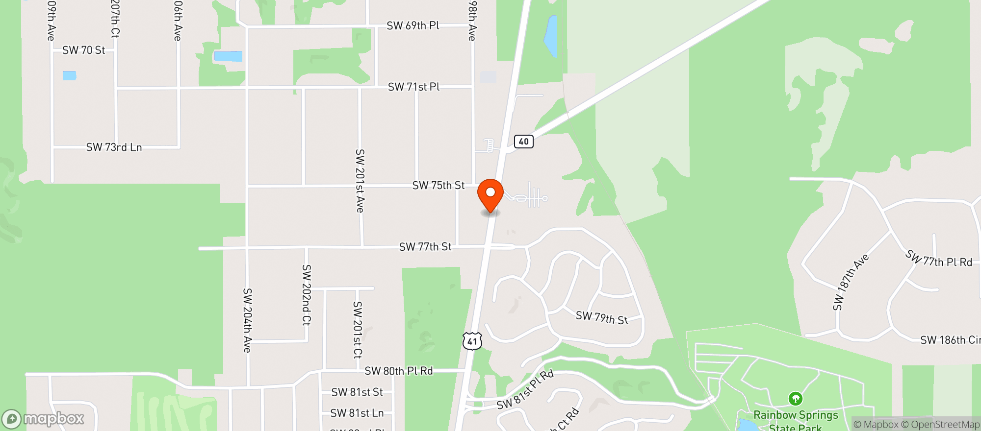Map showing MARATHON (RAINBOW SPRINGS EXPRESS LLC)