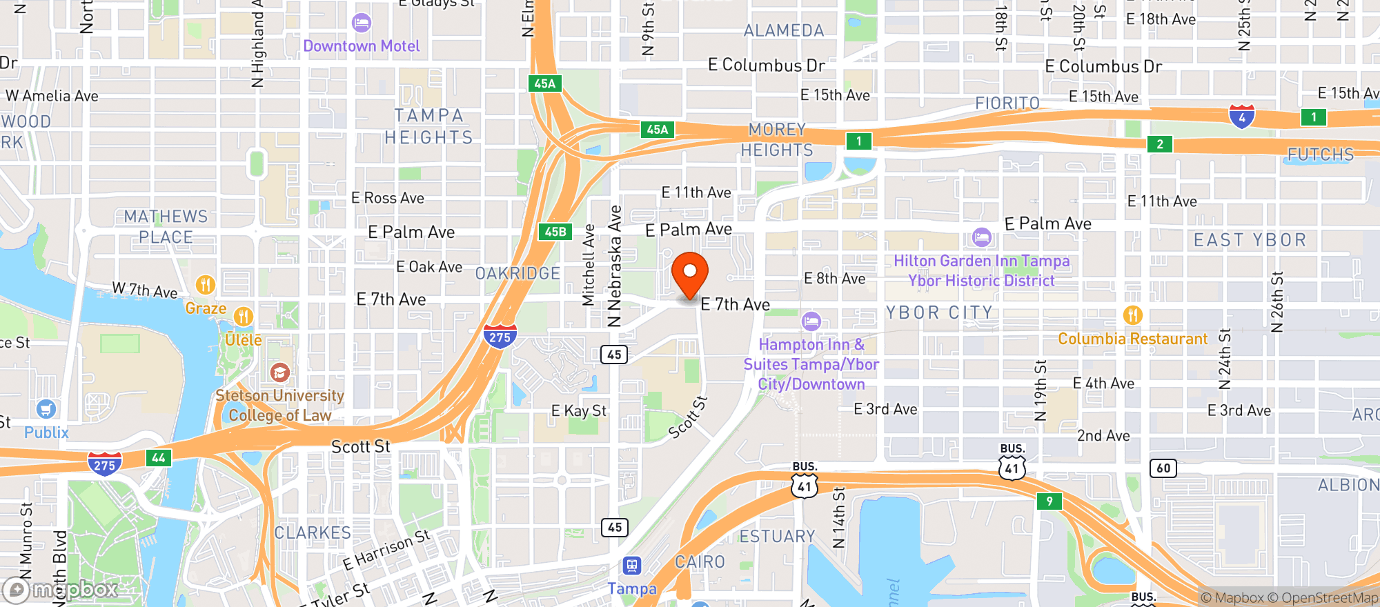 Map showing Los Chapos Tacos