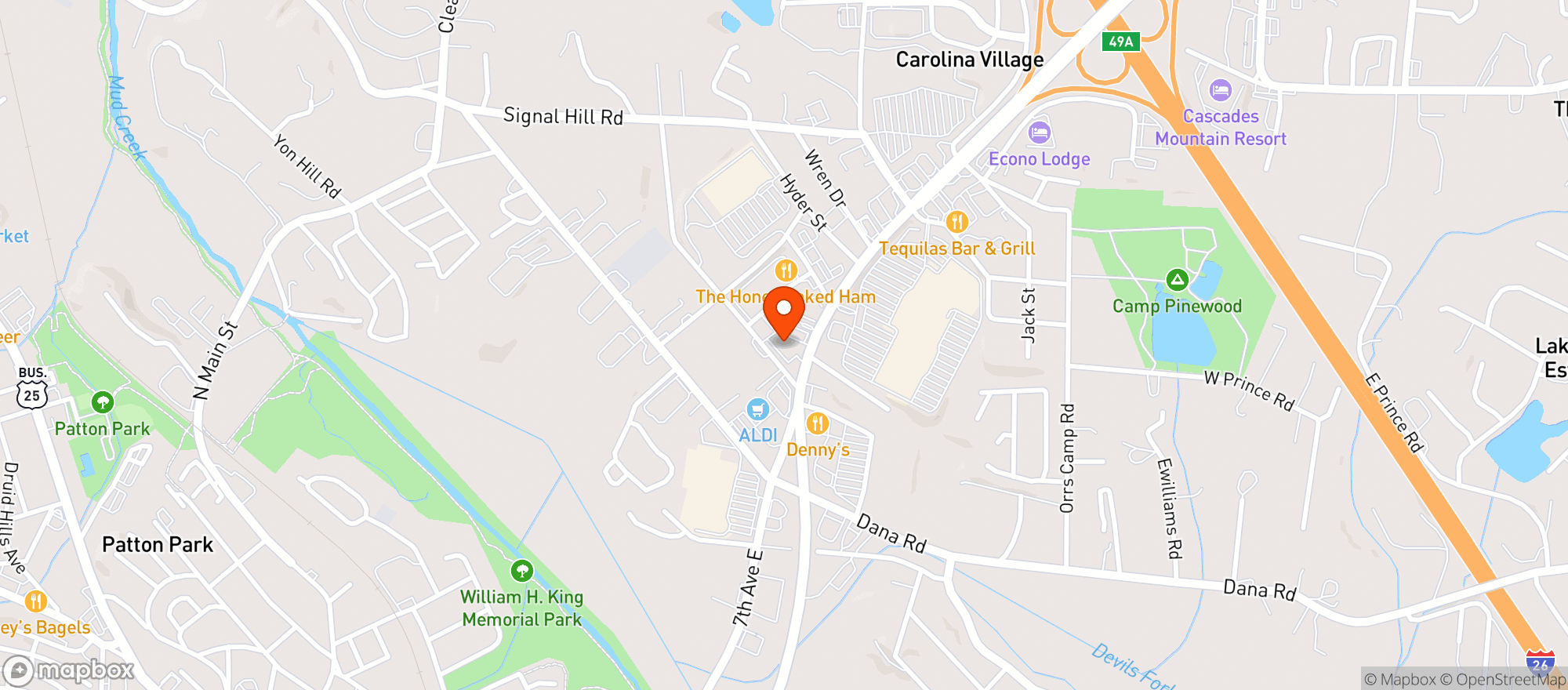 Map showing Cvs