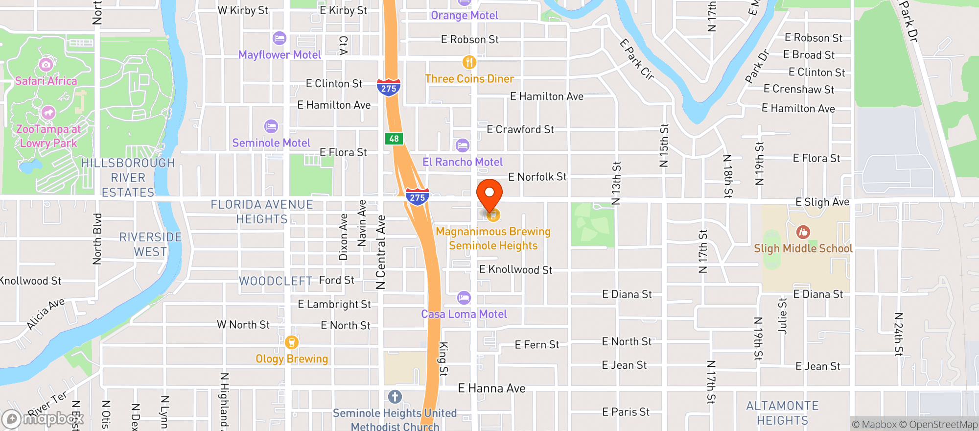 Map showing Magnanimous Brewing
