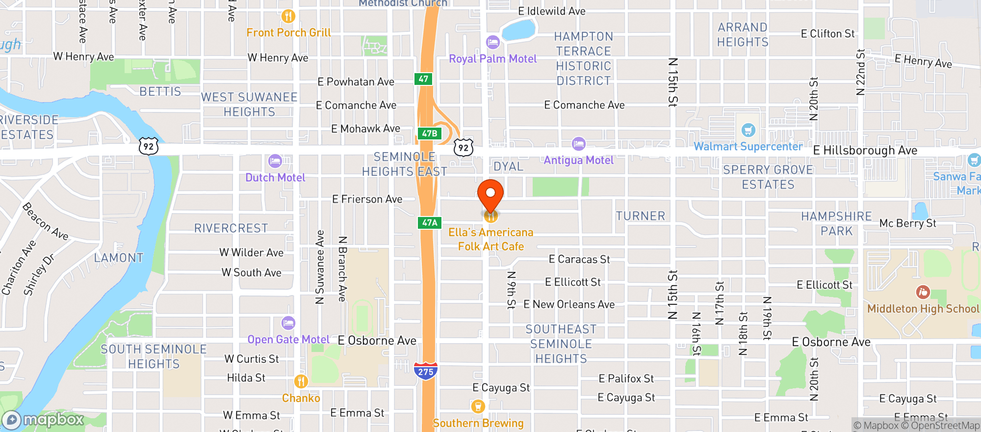 Map showing Duffs Famous Wings