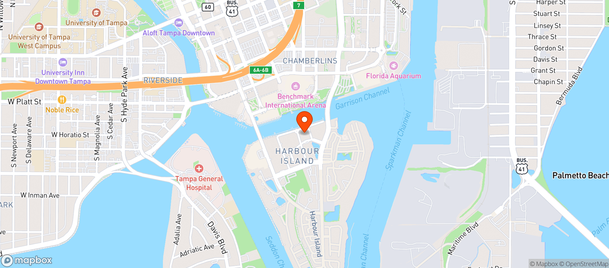 Map showing The market at harbour place