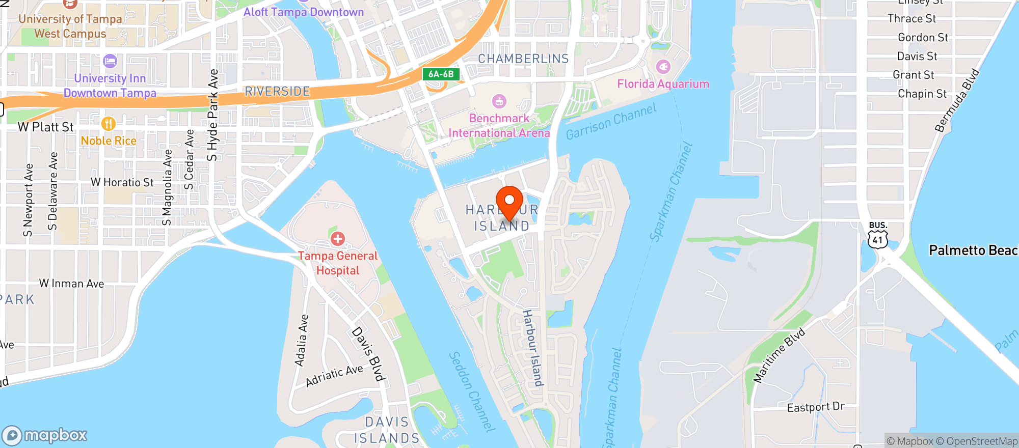 Map showing (b) The Island Shoppe