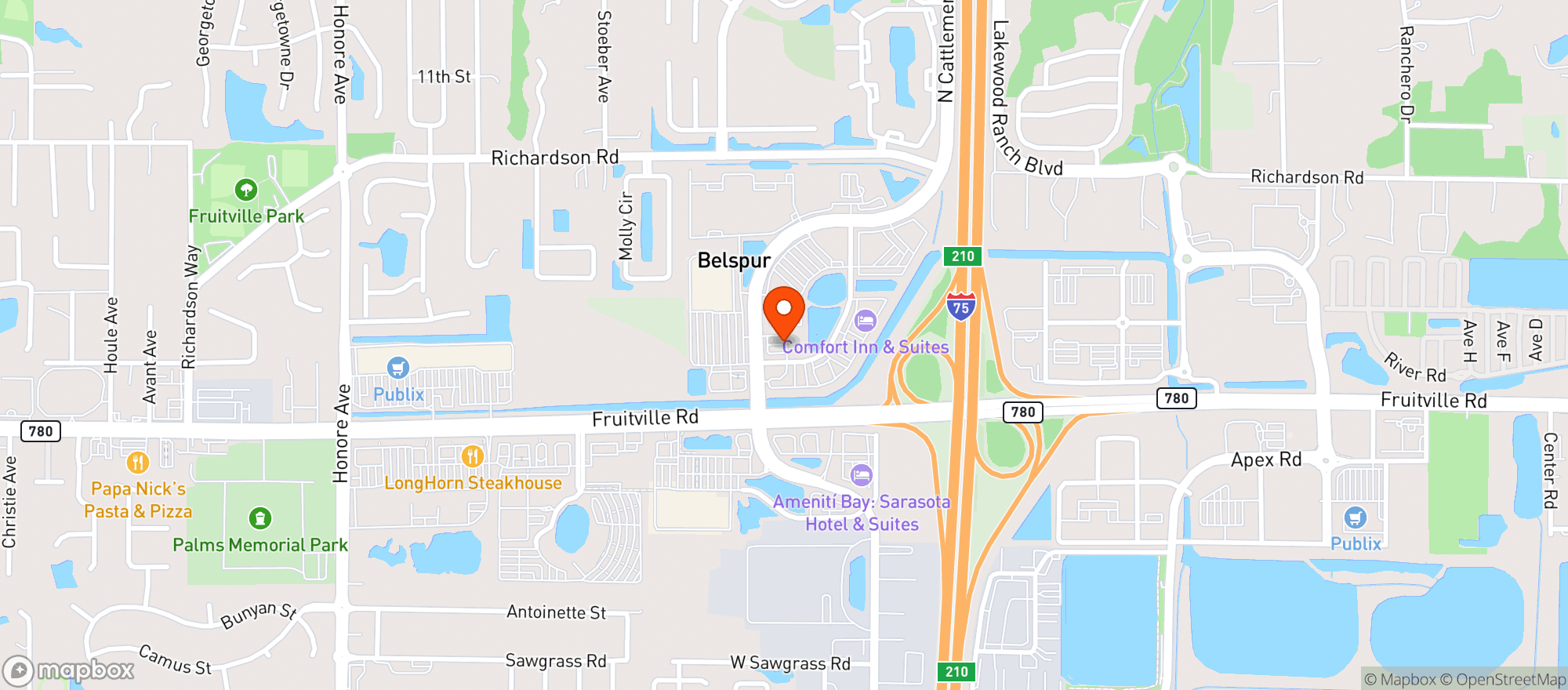 Map showing Geckos Grill & Pub
