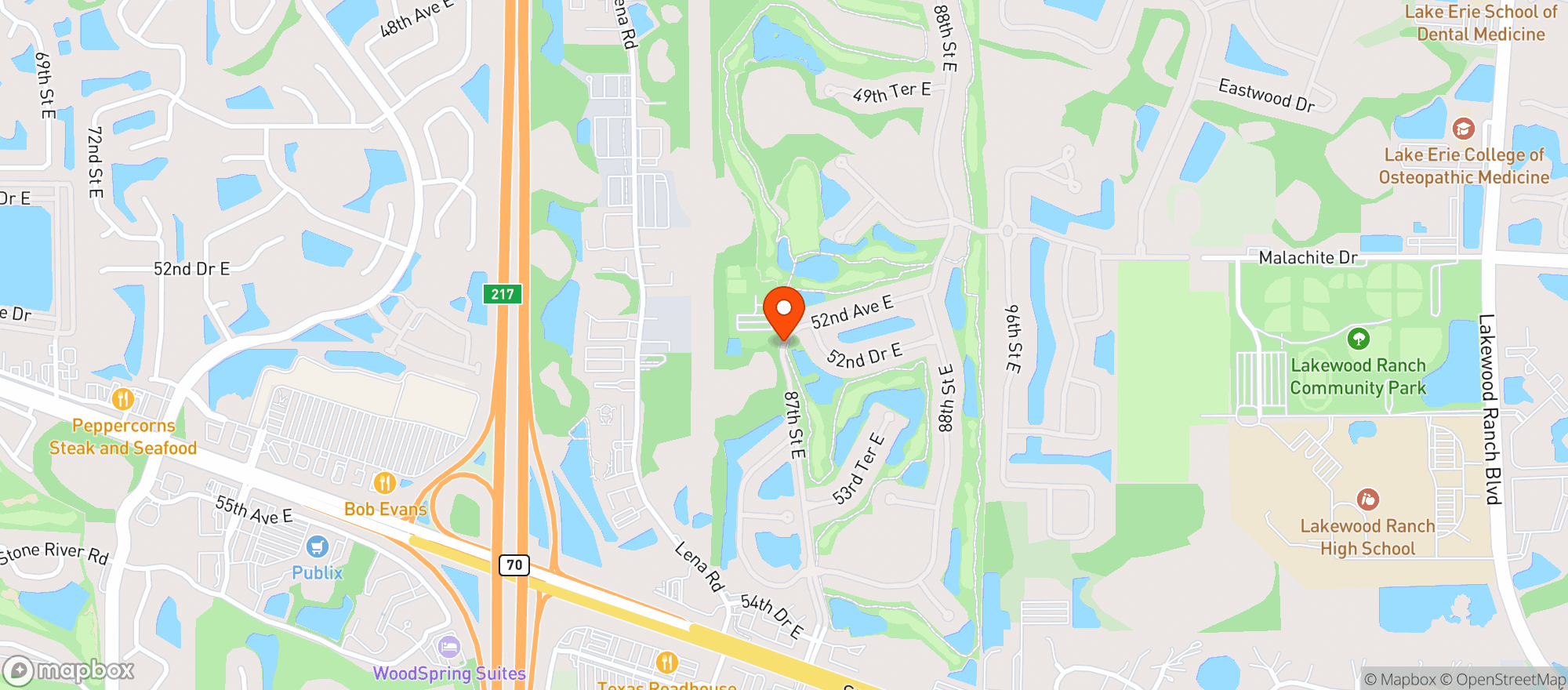 Map showing Rosedale Country Club