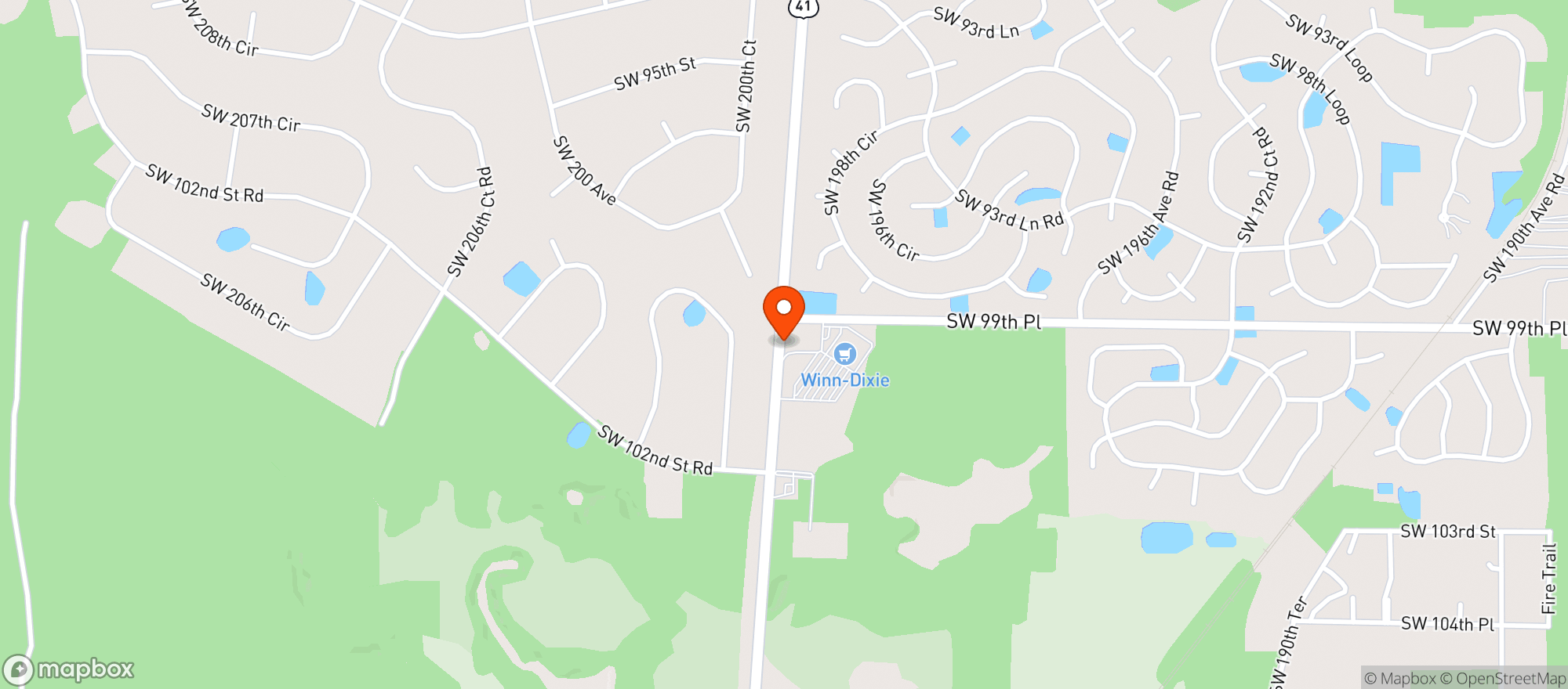 Map showing WINN-DIXIE (RAINBOW SPRINGS SHOPPING CENTE)