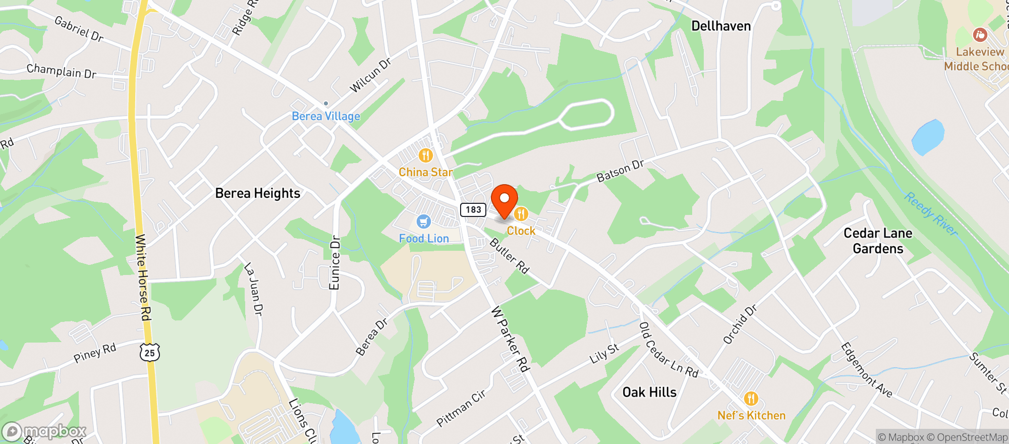 Map showing Garden Spot Liquors (gvl)