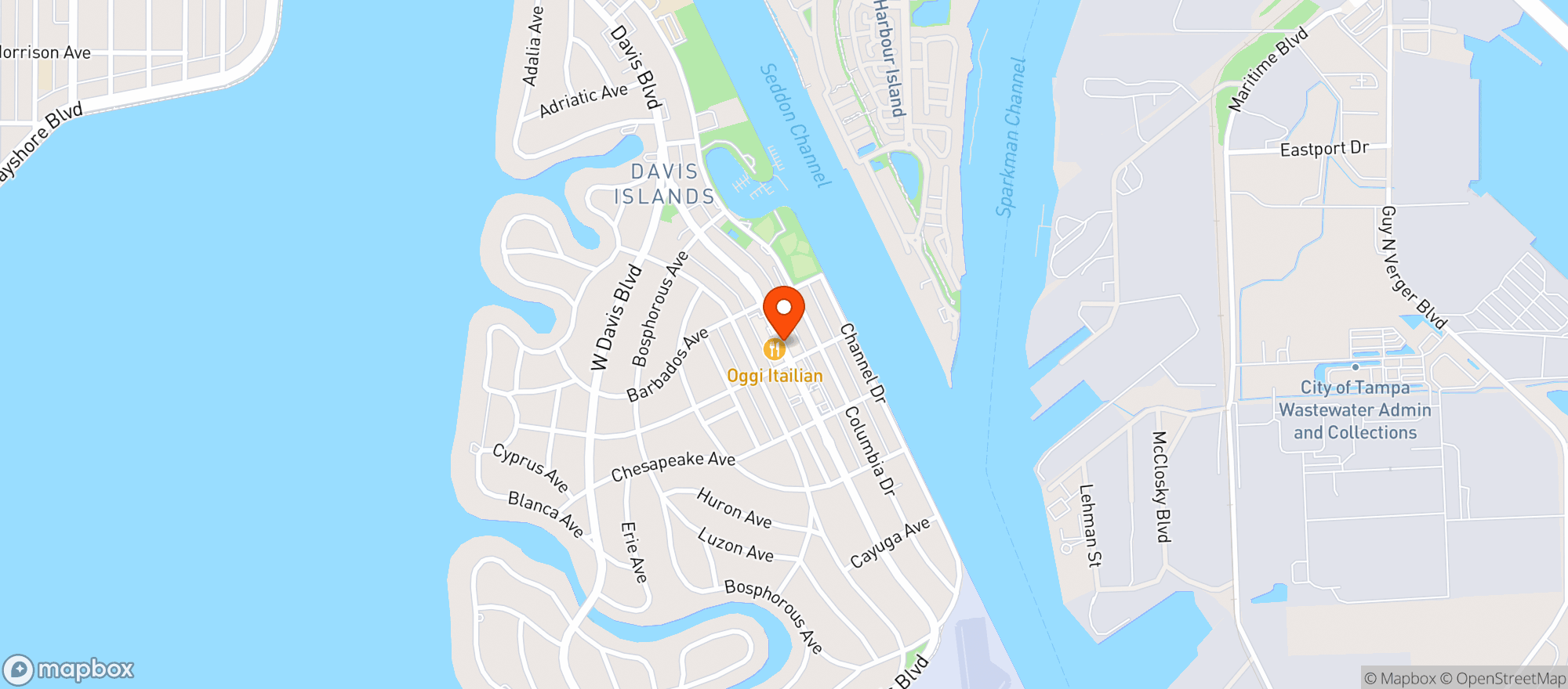 Map showing Islands Pizza