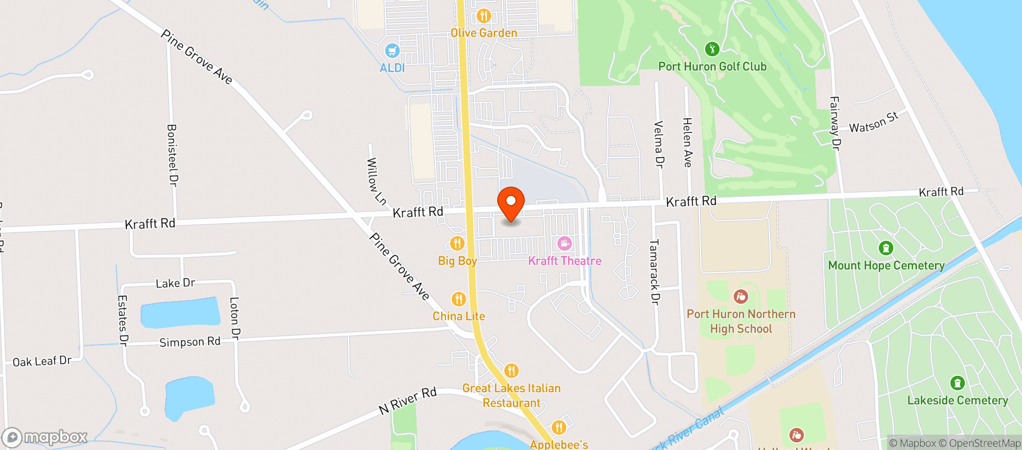 Map showing Kroger