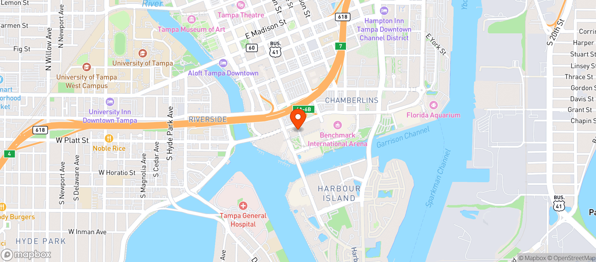 Map showing Embassy Suites #tpaes