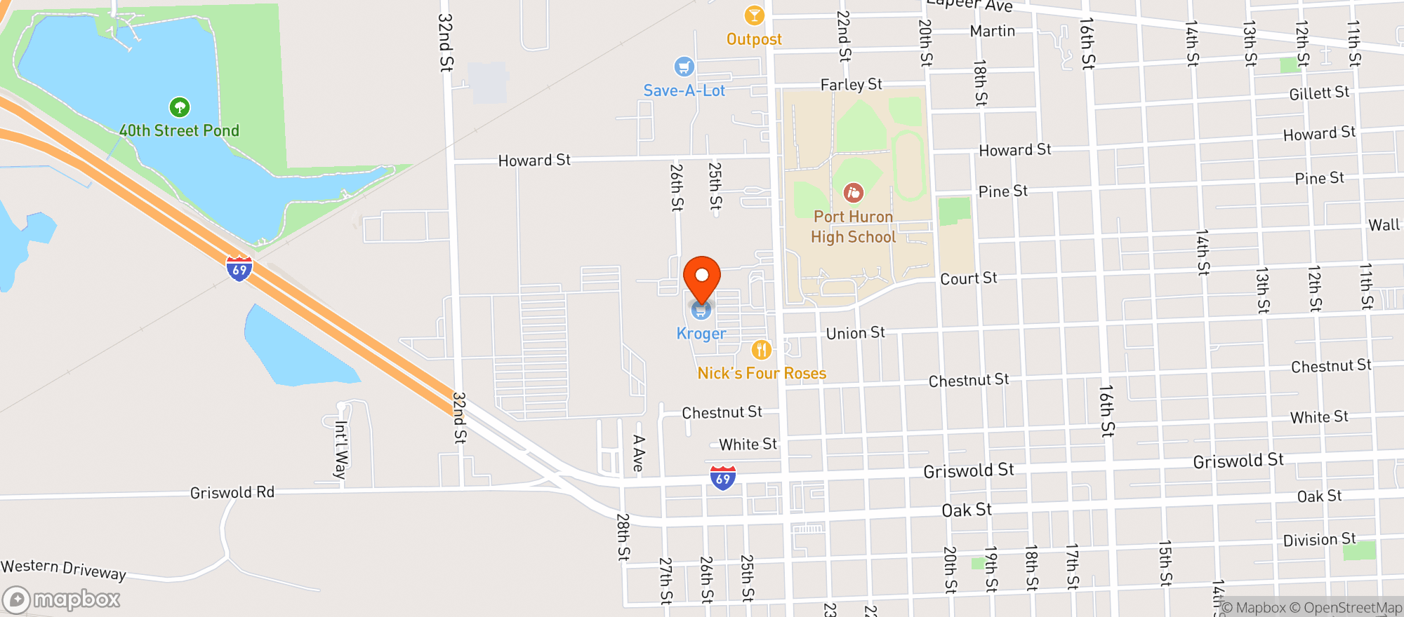 Map showing Kroger
