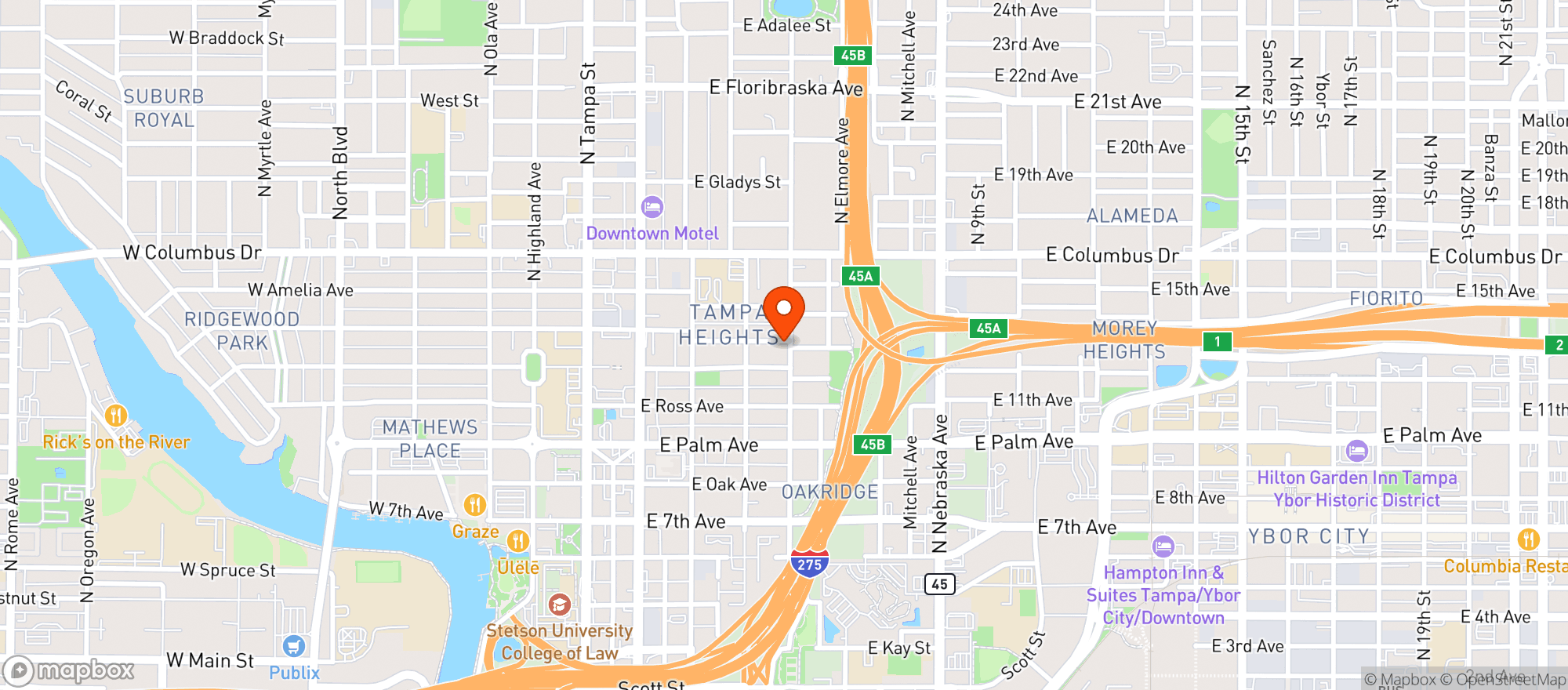 Map showing Lee's Grocery