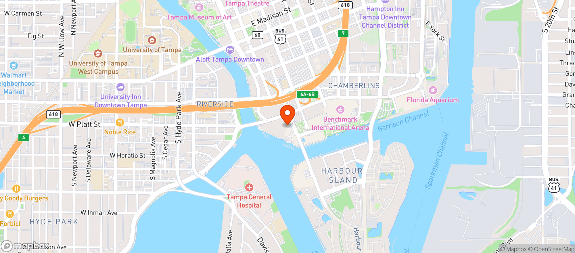 Map showing Tampa Convention Center