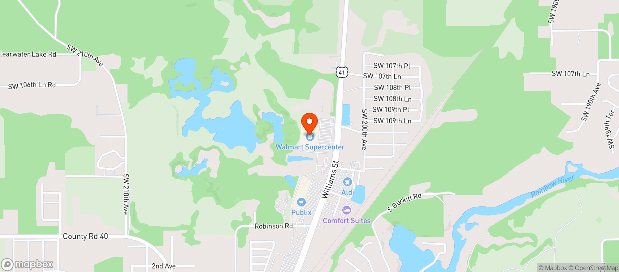 Map showing Walmart Supercenter #960
