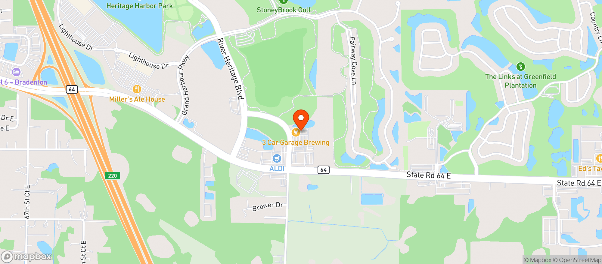 Map showing 3 Car Garage Brewing Co