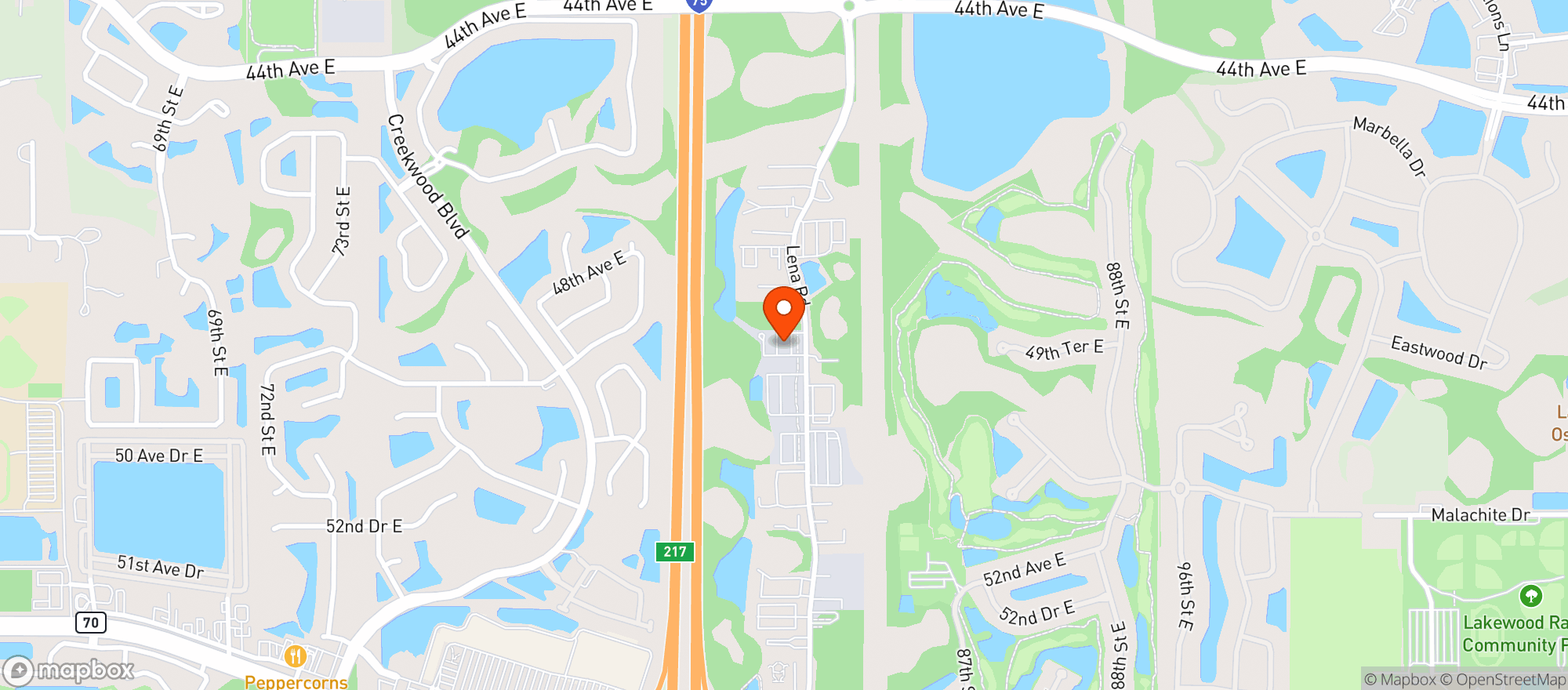 Map showing Elks Lodge