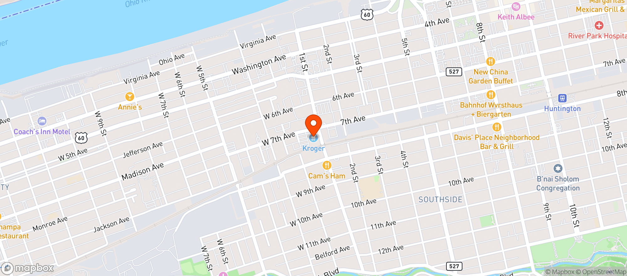 Map showing Kroger