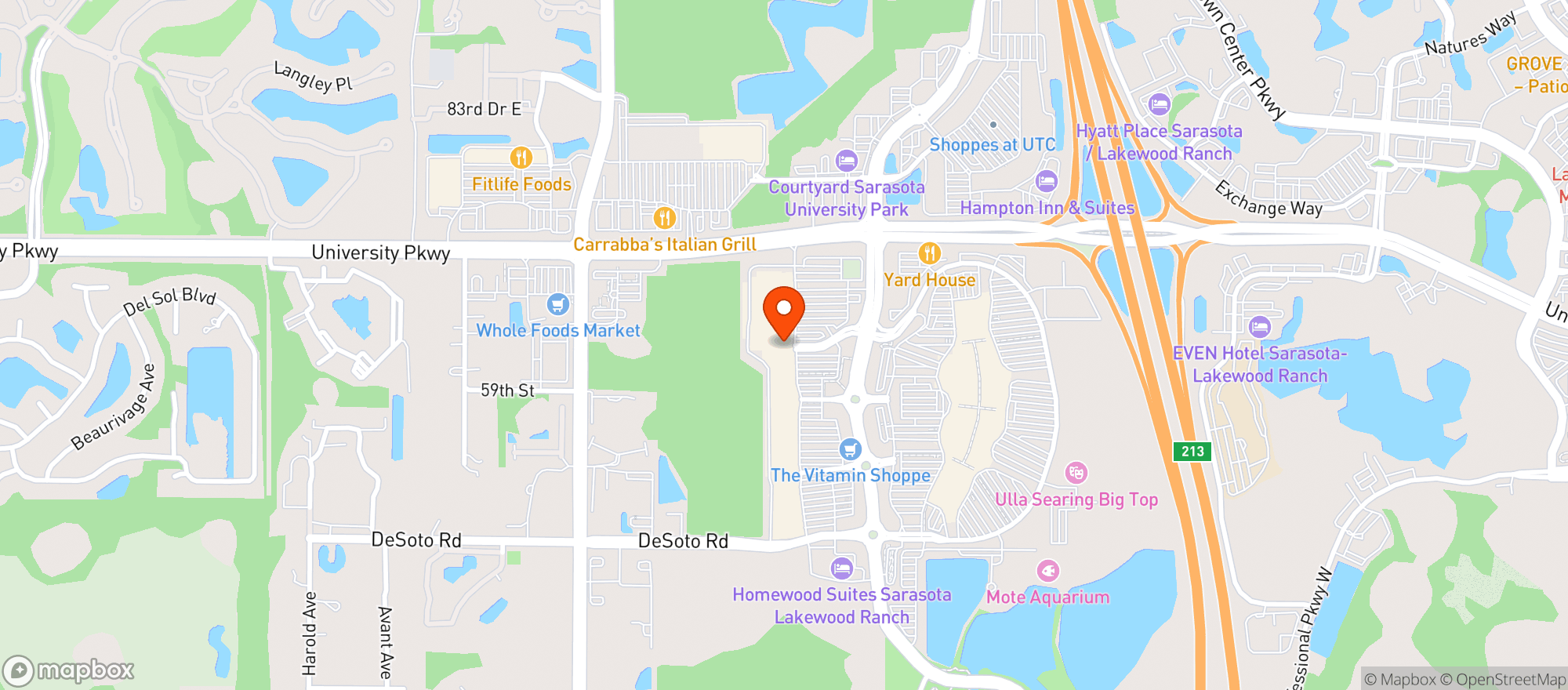 Map showing TARGET - UNIVERSITY PARKWAY