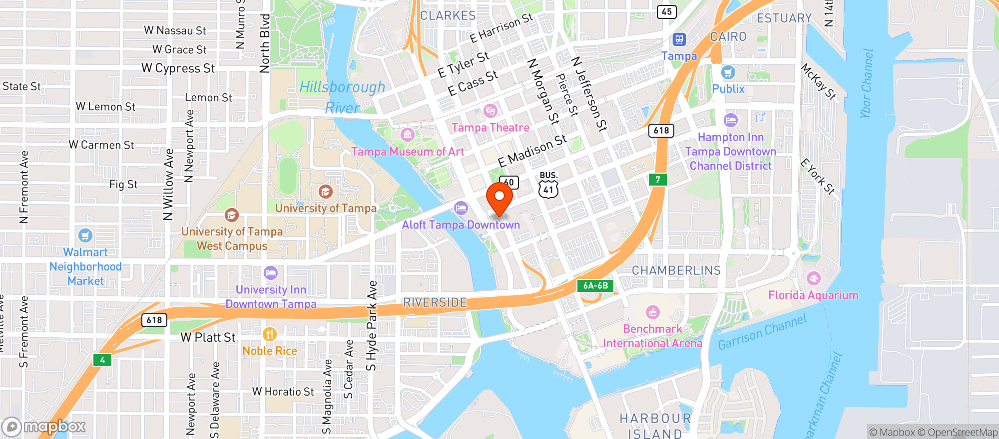 Map showing The Pint And Brew - Tampa