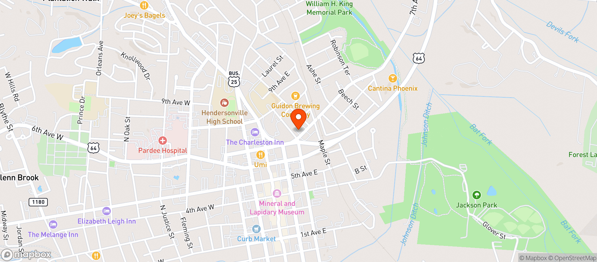 Map showing Claywood