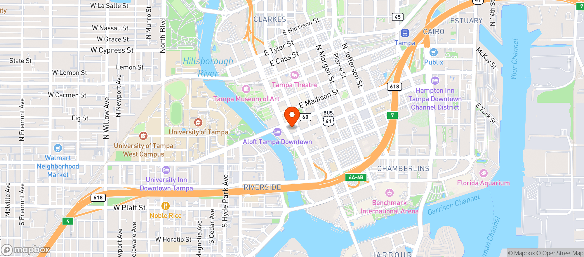 Map showing The Tampa Club