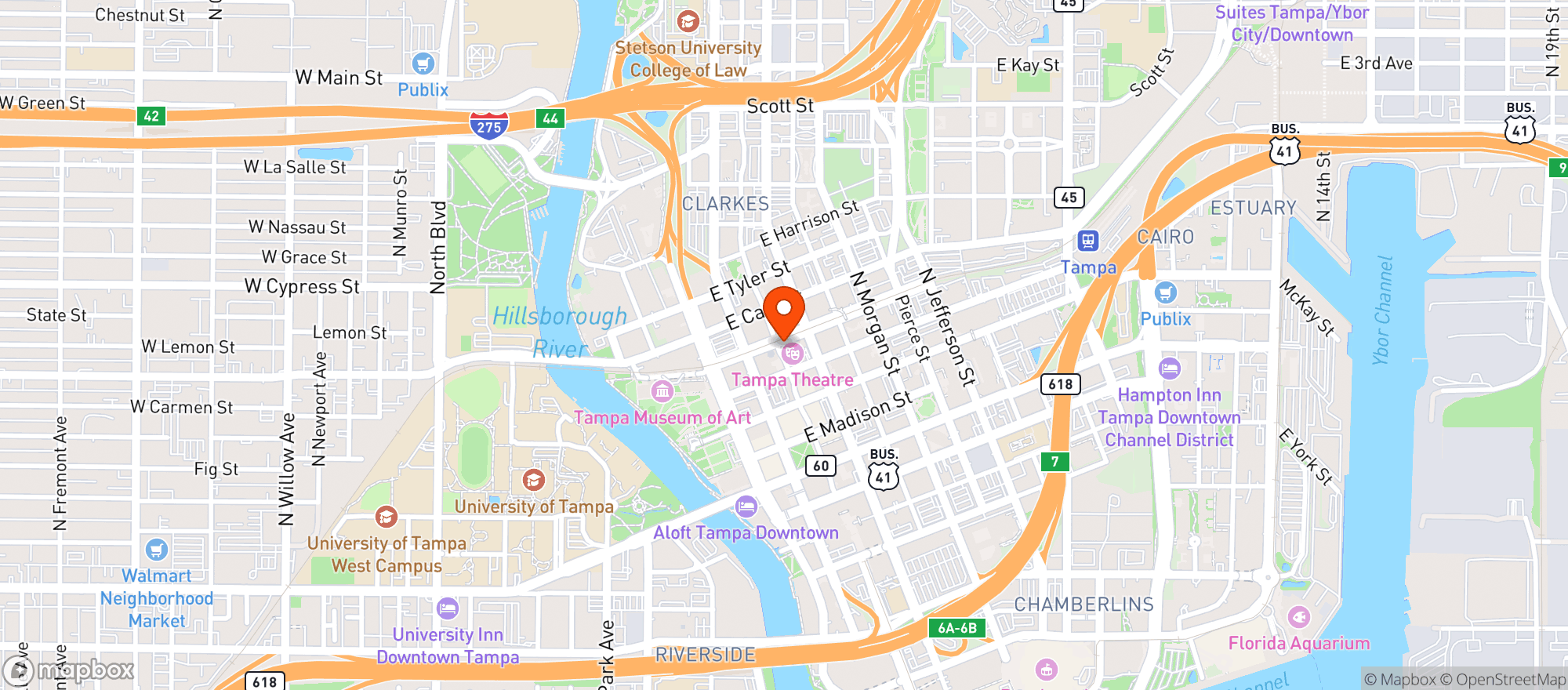 Map showing (B) The Hub