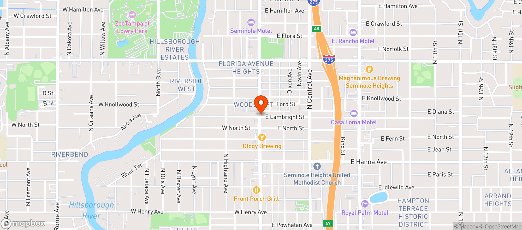 Map showing Heights Drive Thru