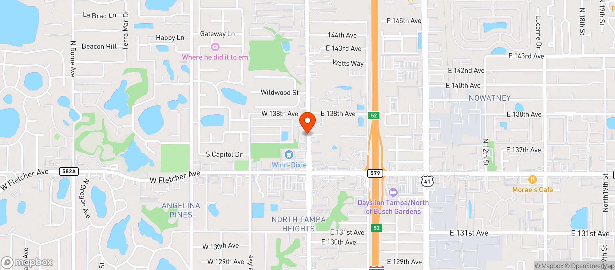 Map showing Winn Dixie
