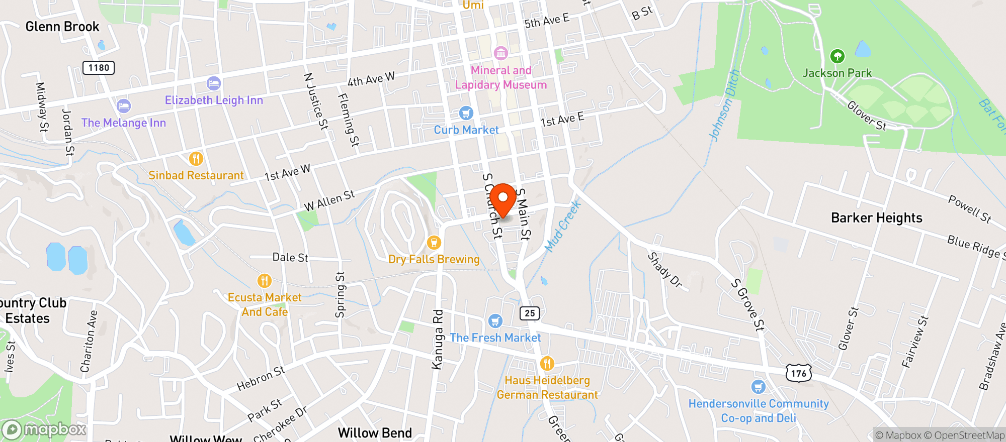 Map showing Blue Ridge Beer Garden #0