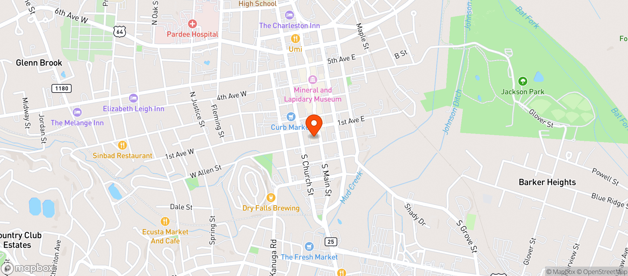 Map showing Main Event