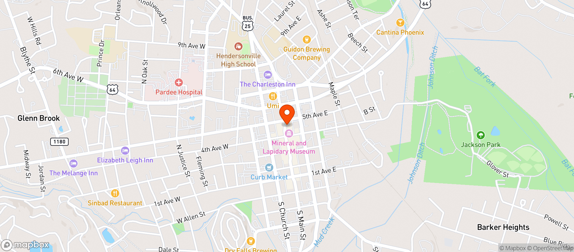 Map showing Dugout