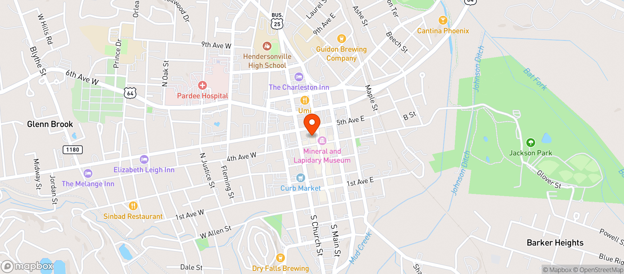 Map showing Caffe Rel