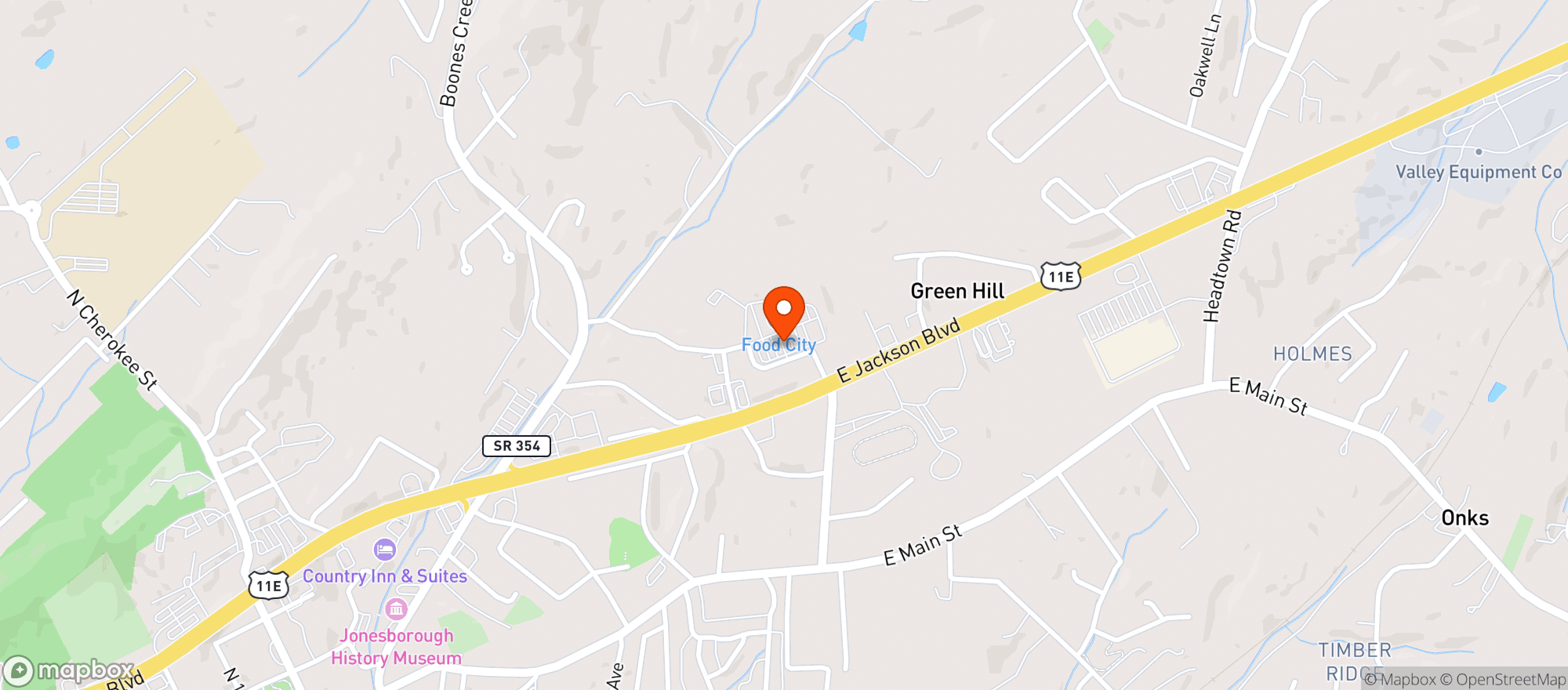 Map showing Food City