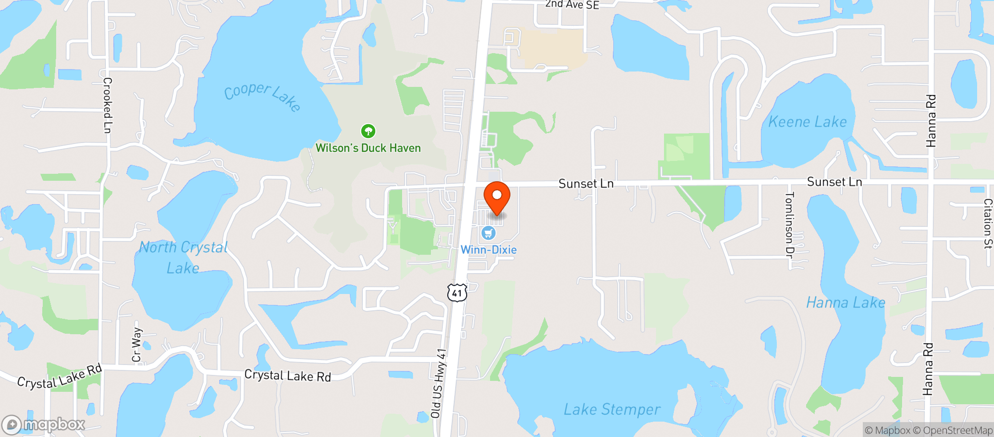 Map showing Winn Dixie