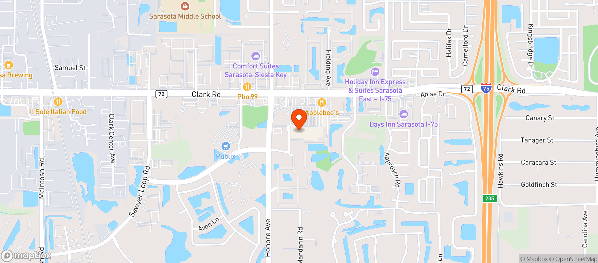 Map showing Walmart Neighborhood Ma #7298
