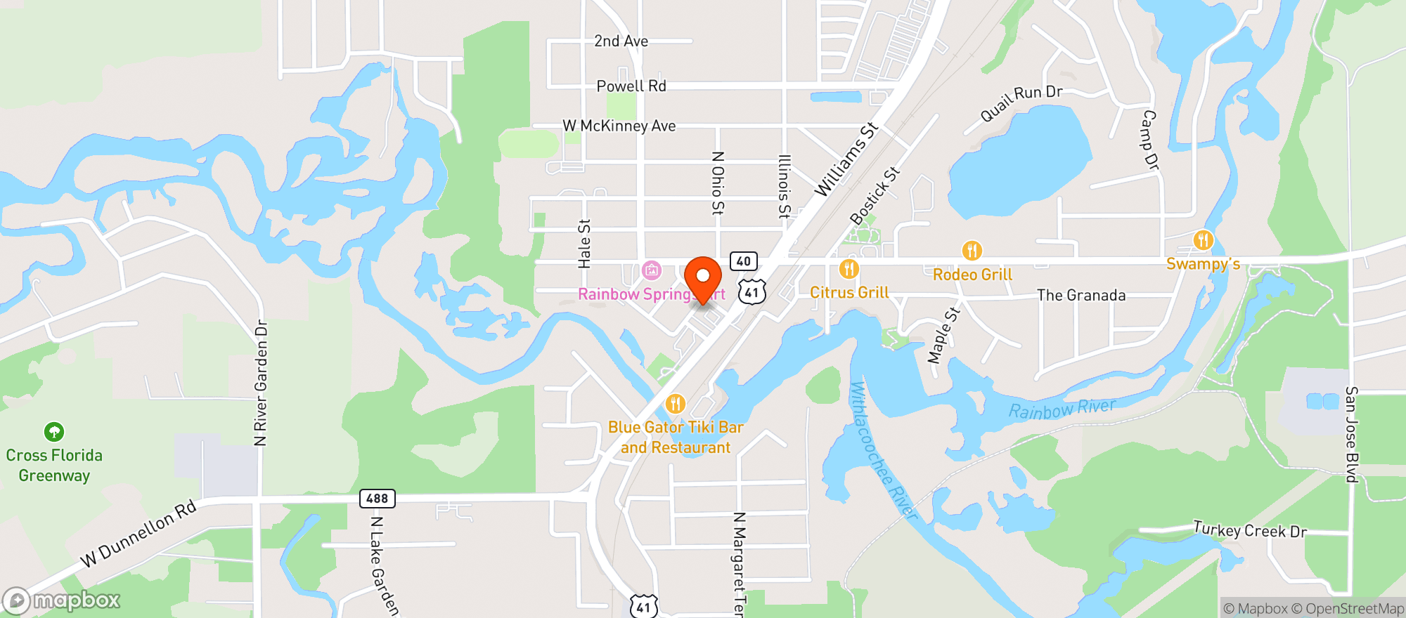Map showing Gruffs Tap & Grill