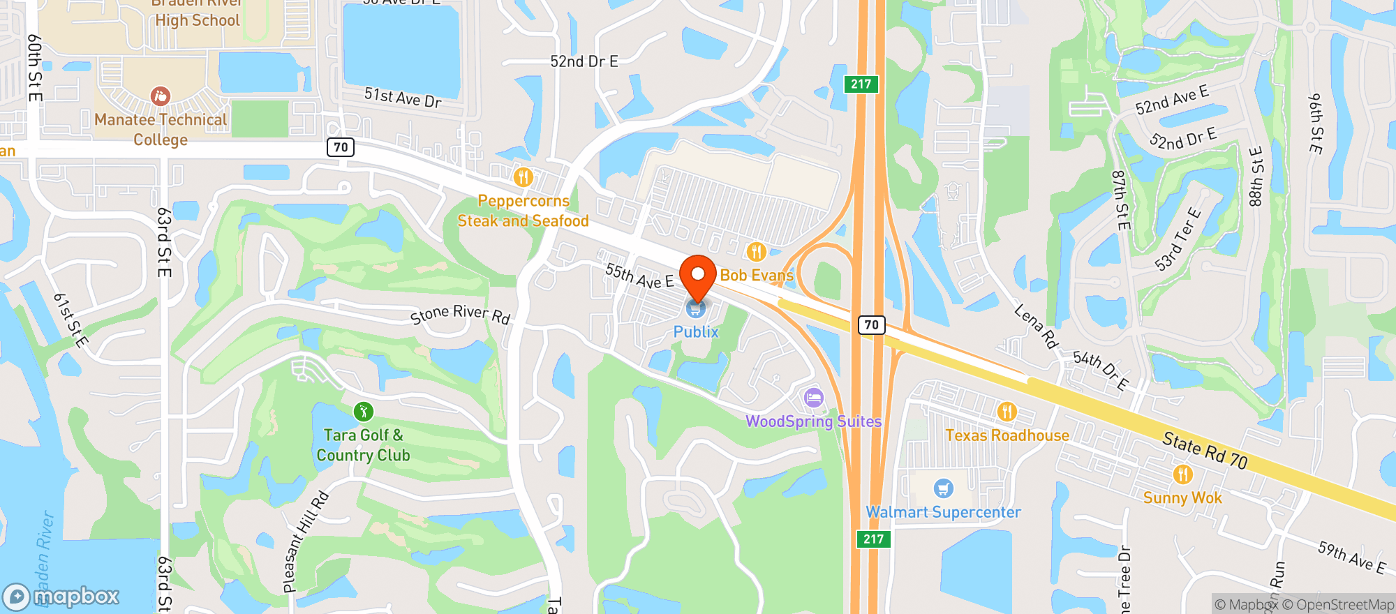Map showing Publix