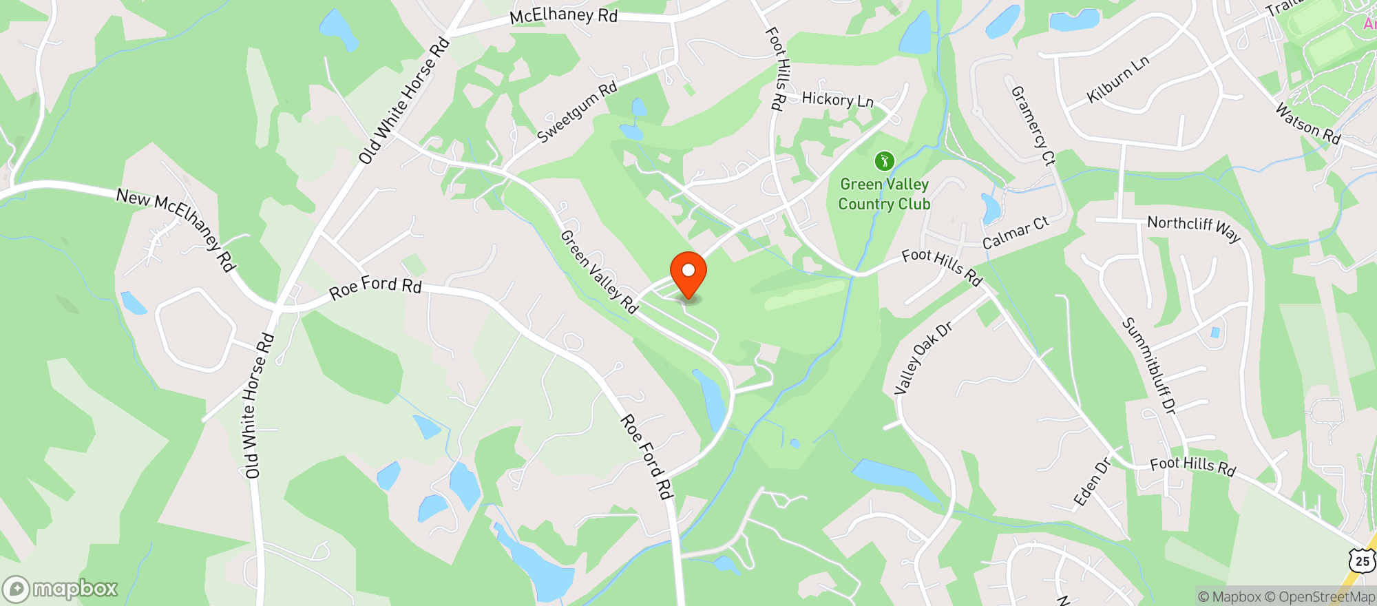 Map showing Green Valley Country Club