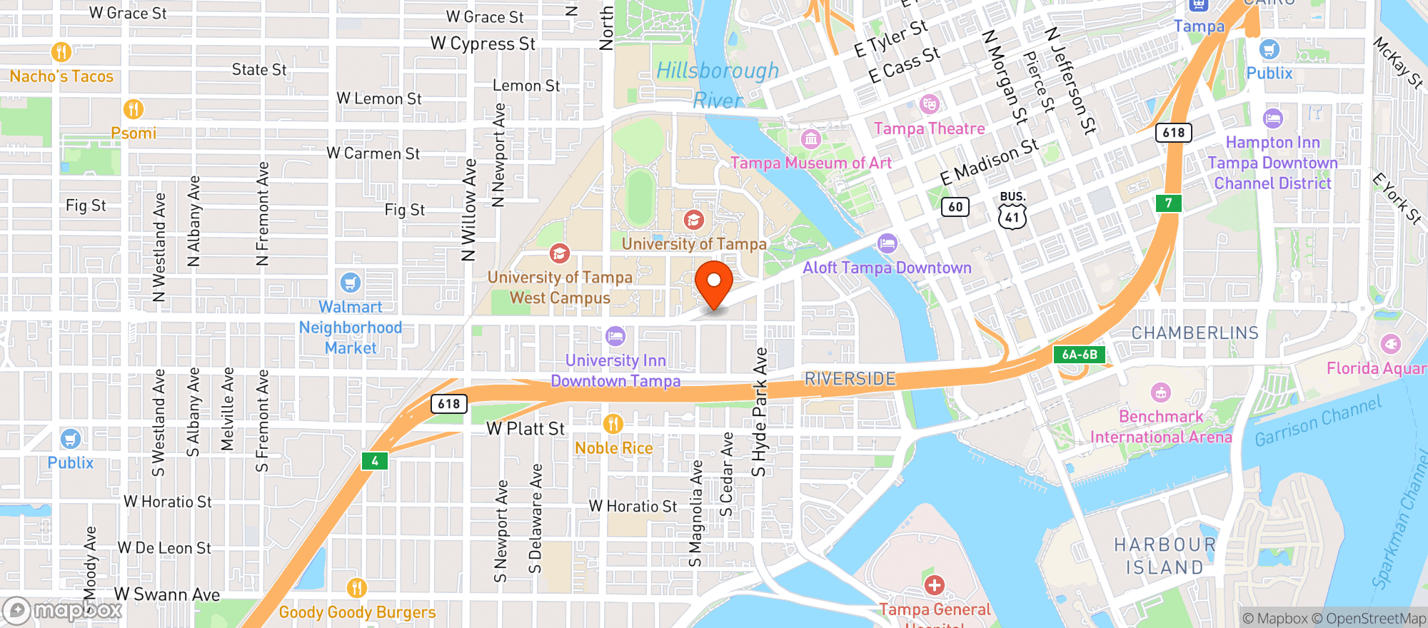 Map showing (c)havana Yes Restaurant