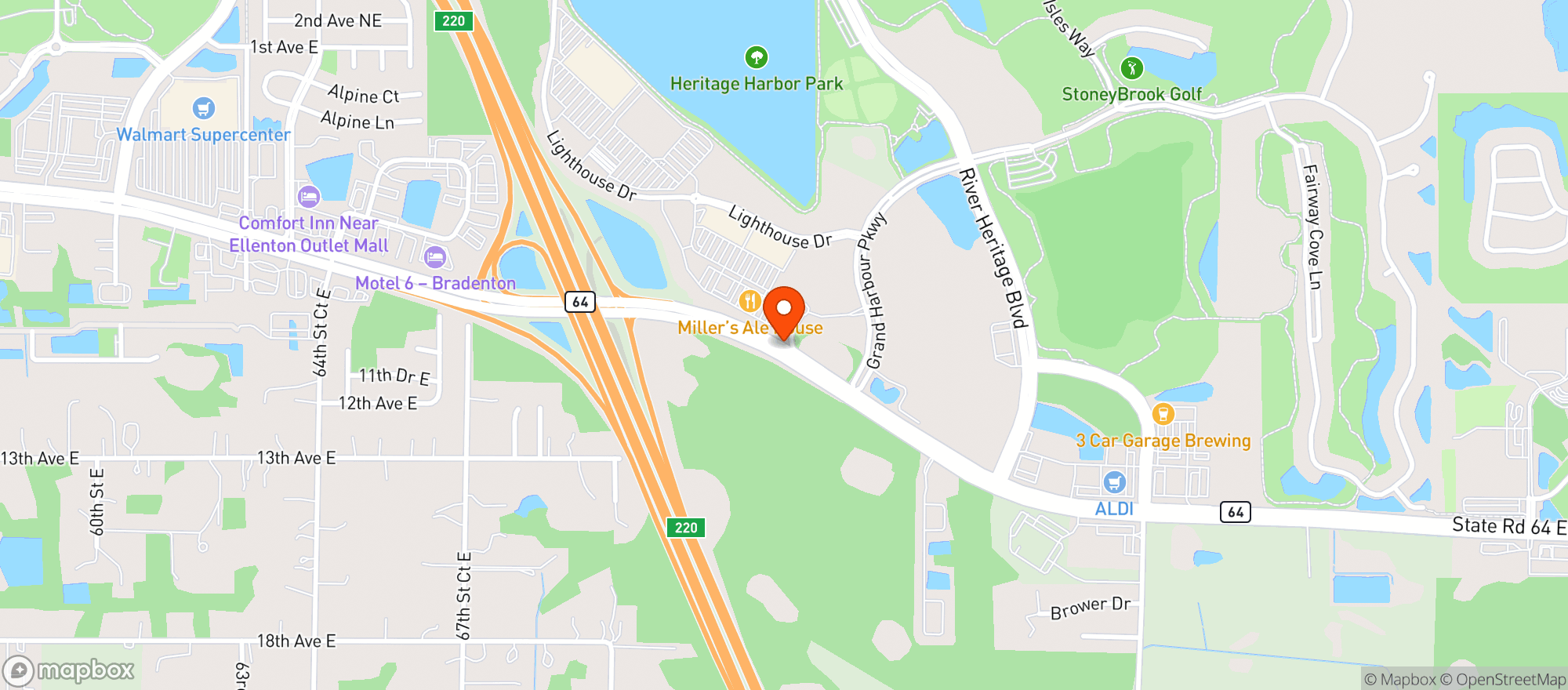 Map showing Millers Ale House #25788