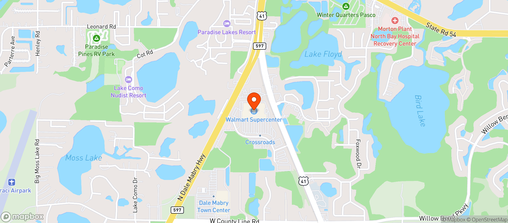 Map showing Walmart Wine & Spirits