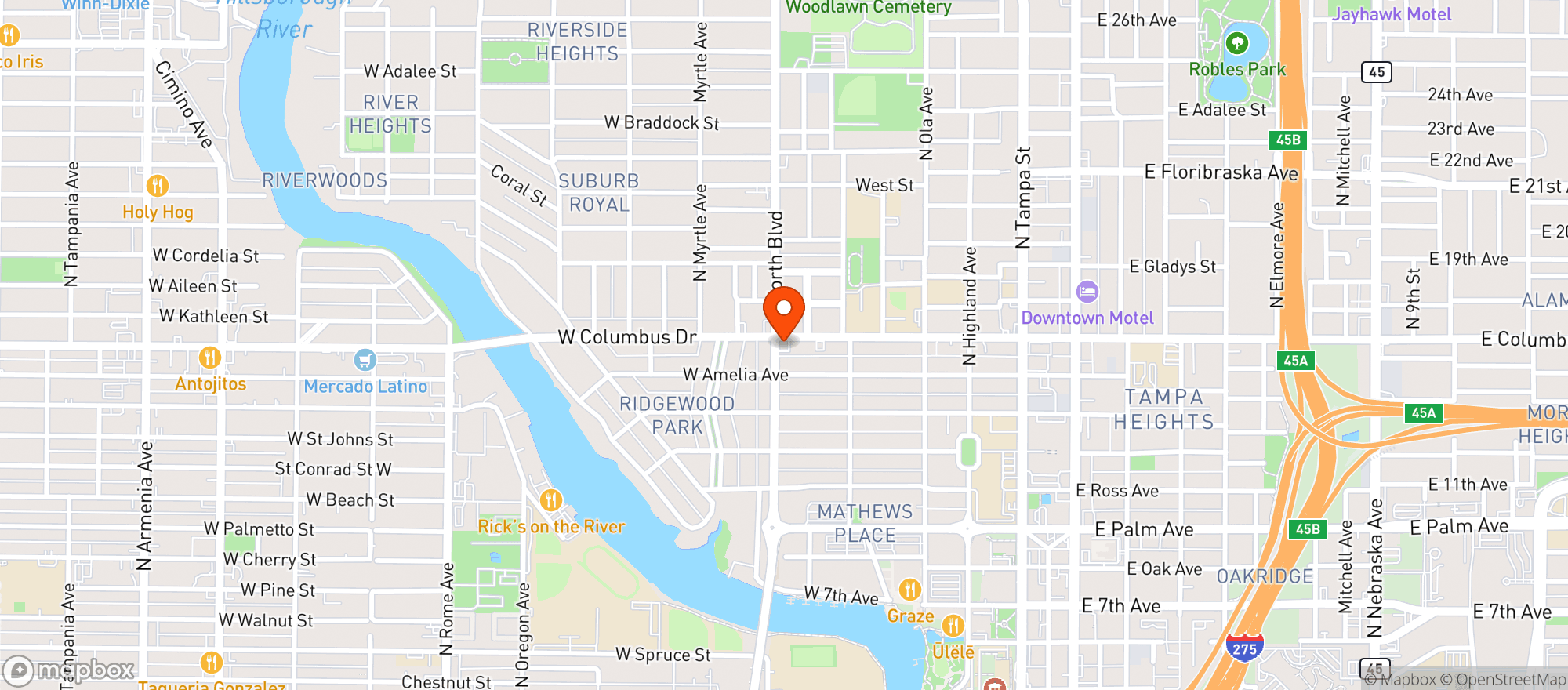 Map showing Woven Water Brewing Company